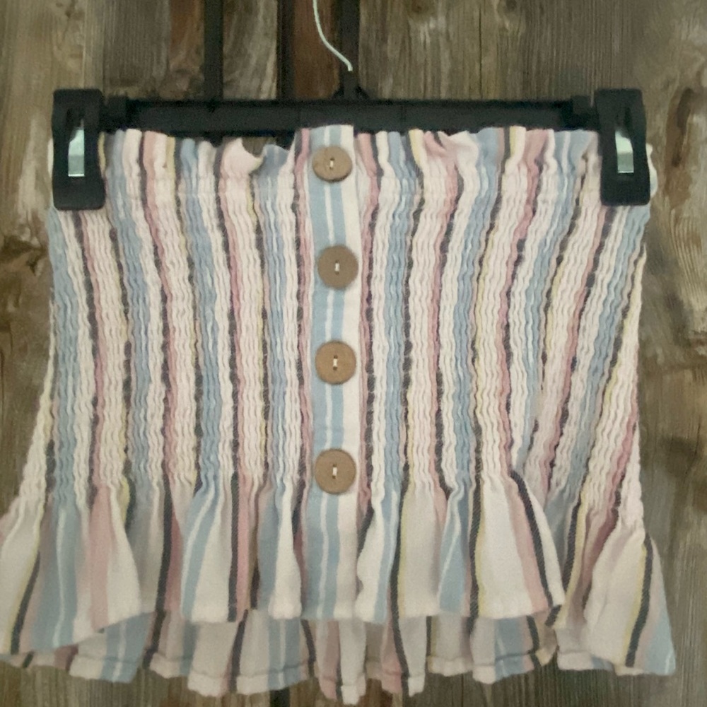 Multicolor beachy tube top with buttons size S from Ocean Drive